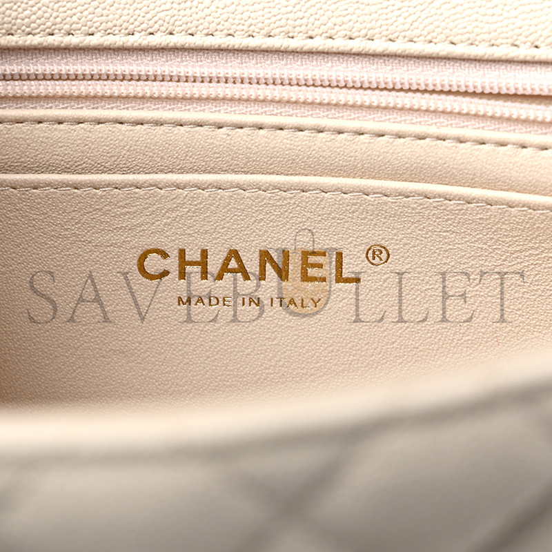 CHANEL MASTER CAVIAR QUILTED MINI TOP HANDLE FLAP AS2431 (20*12*6cm)