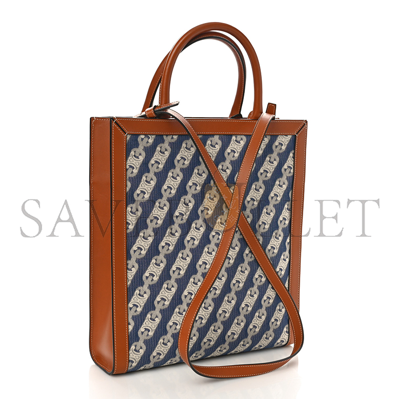 CELINE SMALL TOTE IN CABAS MAILLON TRIOMPHE JACQUARD AND CALFSKIN 192082CXG.19RT (32*29*8cm)