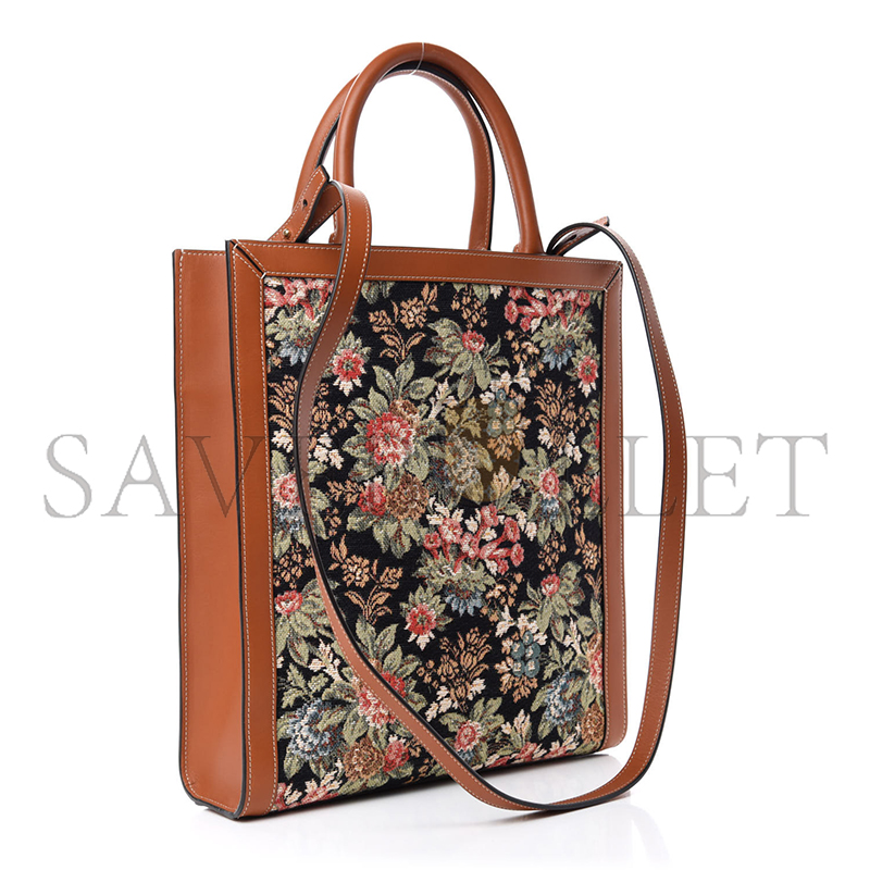CELINE SMALL TOTE IN CABAS FLORAL JACQUARD AND COWHIDE 192082CXG.19RV (32*29*8cm)