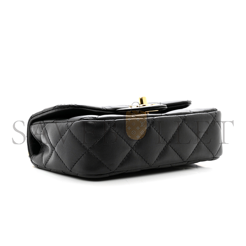 CHANEL MASTER LAMBSKIN QUILTED RESIN MINI TOP HANDLE FLAP AS4847 (19*12*6cm)