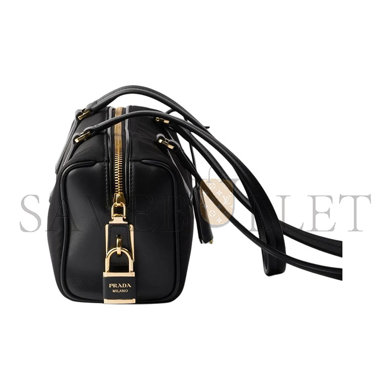 PRADA RECYCLED PATCHWORK LEATHER METAL TRIANGLE DIAMOND CLOSURE 1BB127 (29*12.5*10)