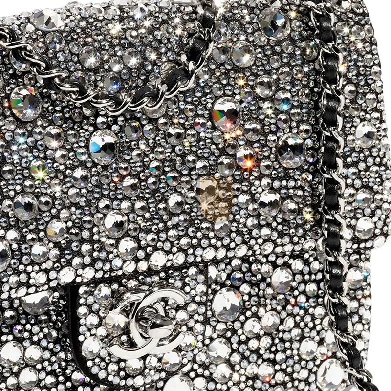 CHANEL MASTER MINI FLAP BAG SATIN STRASS AS4142 (20*13*6cm)