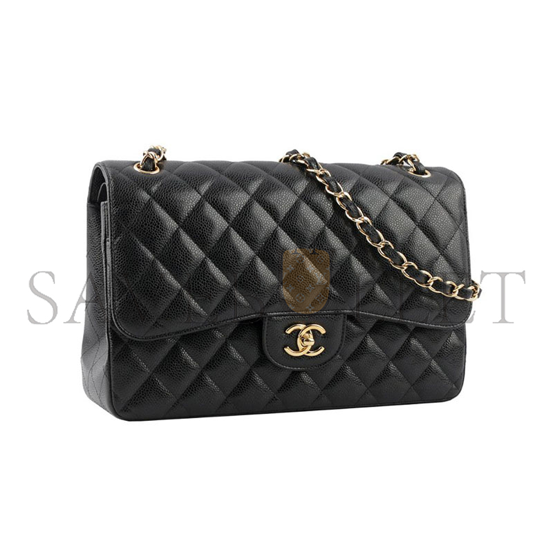CHANEL MASTER CAVIAR QUILTED JUMBO CLASSIC DOUBLE FLAP BAG 1256173 (30*20*10cm)