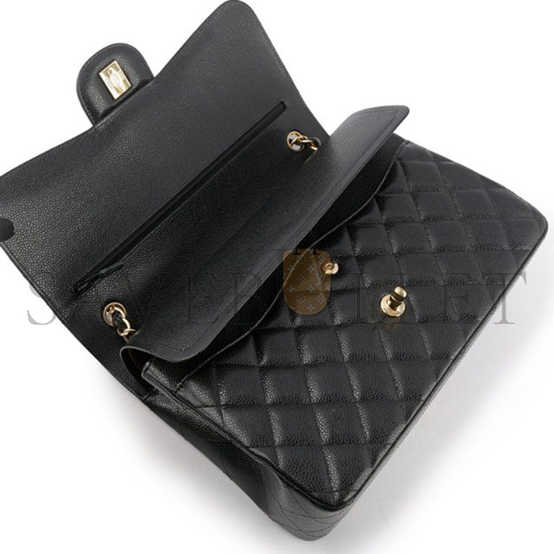 CHANEL MASTER CAVIAR QUILTED JUMBO CLASSIC DOUBLE FLAP BAG 1256173 (30*20*10cm)