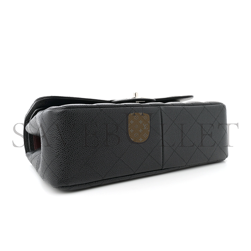 CHANEL MASTER CAVIAR QUILTED JUMBO DOUBLE FLAP BLACK 1633607 (30*20*9cm)