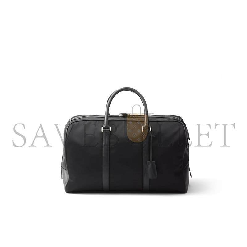 PRADA RE-NYLON AND SAFFIANO LEATHER DUFFEL BAG 2VC014 (45*27*23cm) 