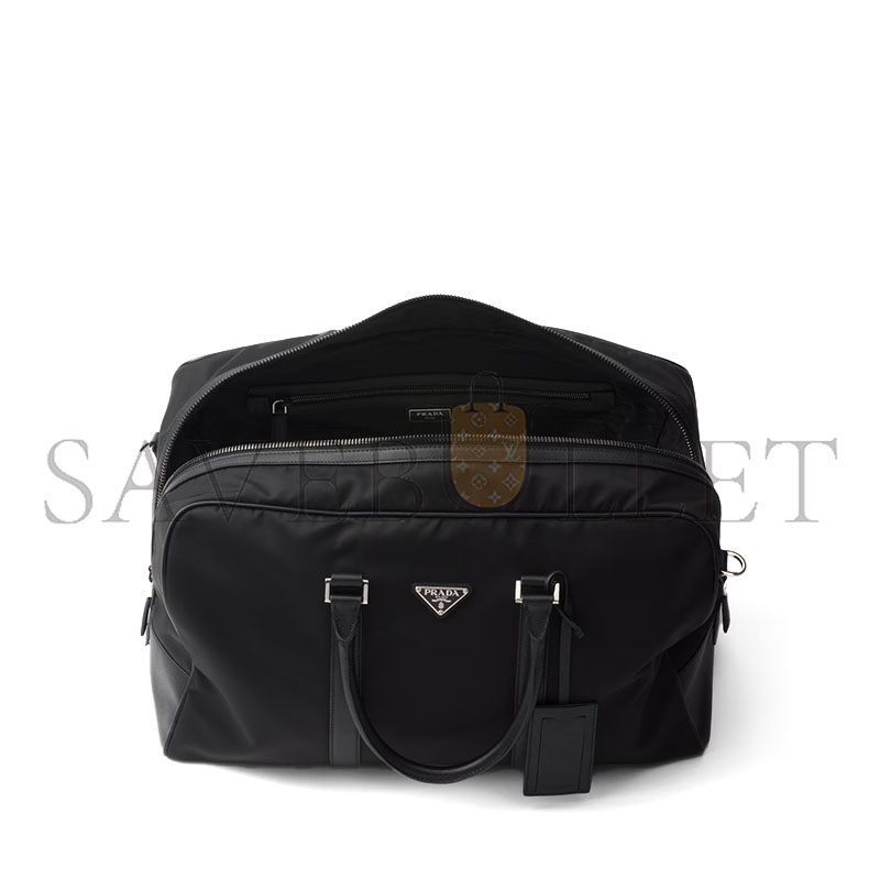 PRADA RE-NYLON AND SAFFIANO LEATHER DUFFEL BAG 2VC014 (45*27*23cm) PRADA RE-NYLON AND SAFFIANO LEATHER DUFFEL BAG 2VC014 (45*27*23cm)