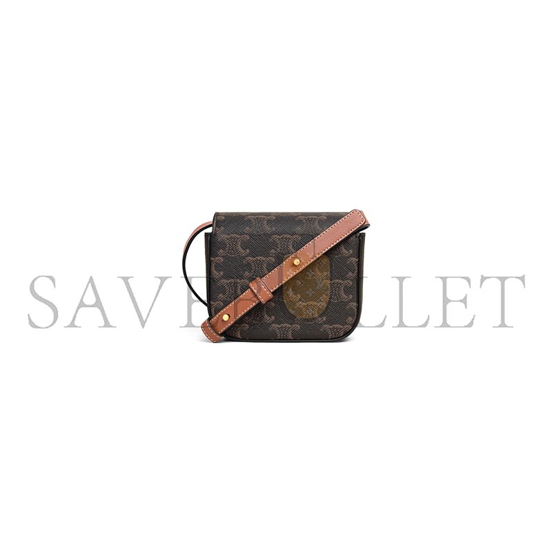 CELINE MINI CLAUDE IN TRIOMPHE CANVAS AND CALFSKIN 10I512DQB.04LU (11*8*4cm)
