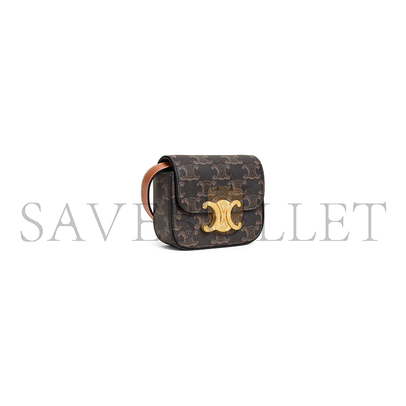 CELINE MINI CLAUDE IN TRIOMPHE CANVAS AND CALFSKIN 10I512DQB.04LU (11*8*4cm)