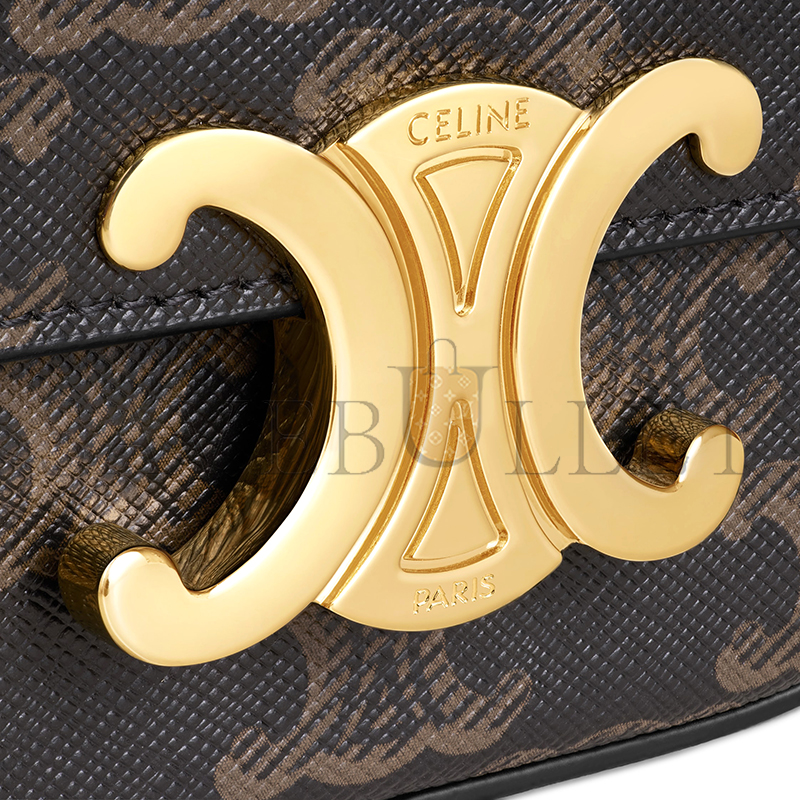 CELINE MINI CLAUDE IN TRIOMPHE CANVAS AND CALFSKIN 10I512DQB.04LU (11*8*4cm)