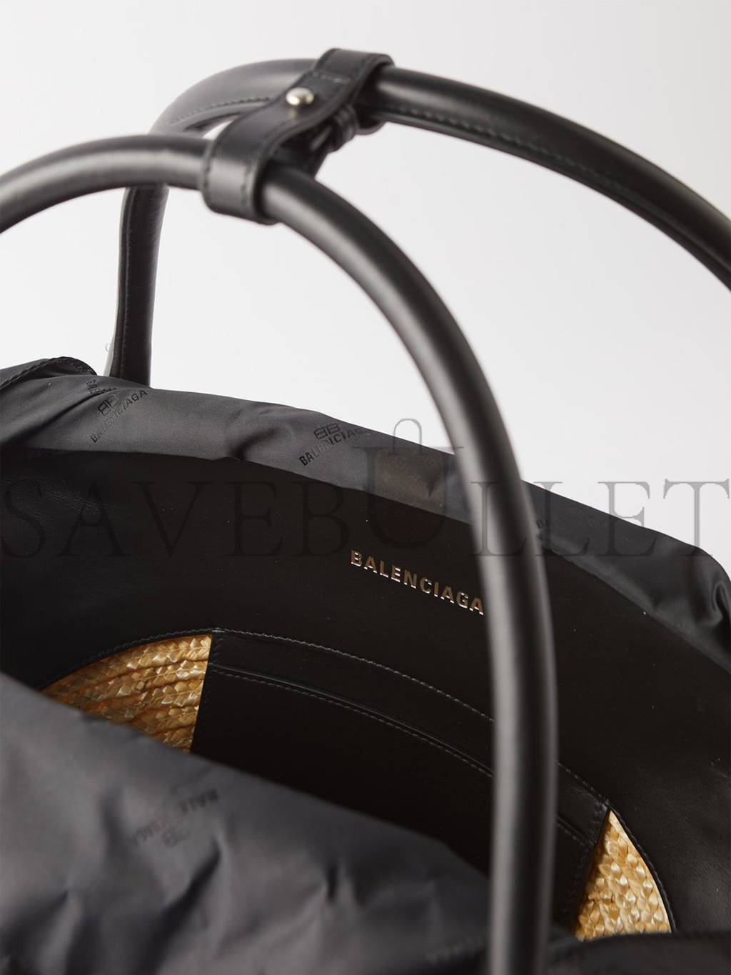 BALENCIAGA BEIGE MEDIUM LEATHER-TRIM BASKET BAG MATCHESFASHION US (40.5*28*15cm)