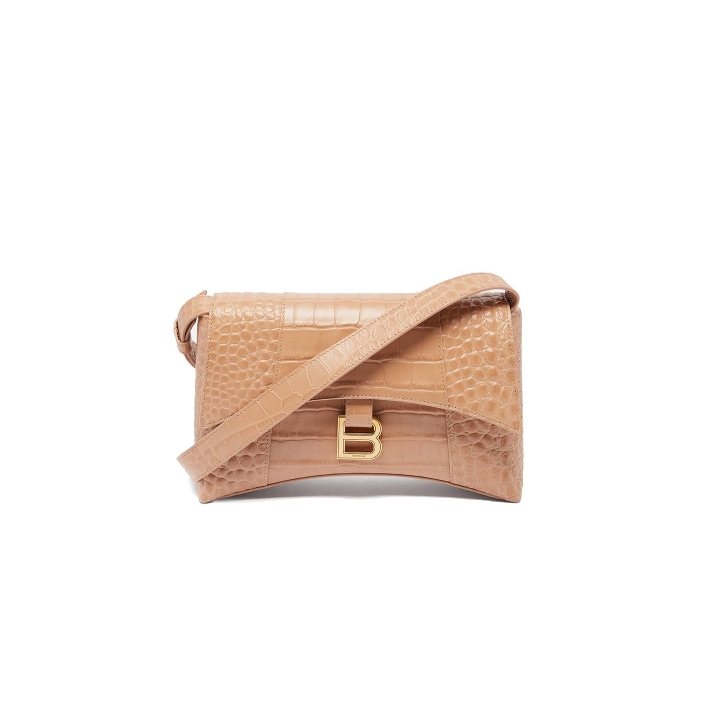 BALENCIAGA NEUTRAL DOWNTOWN XS CROCODILE-EFFECT LEATHER BAG  MATCHESFASHION US (25.9*16.5*7.1cm)