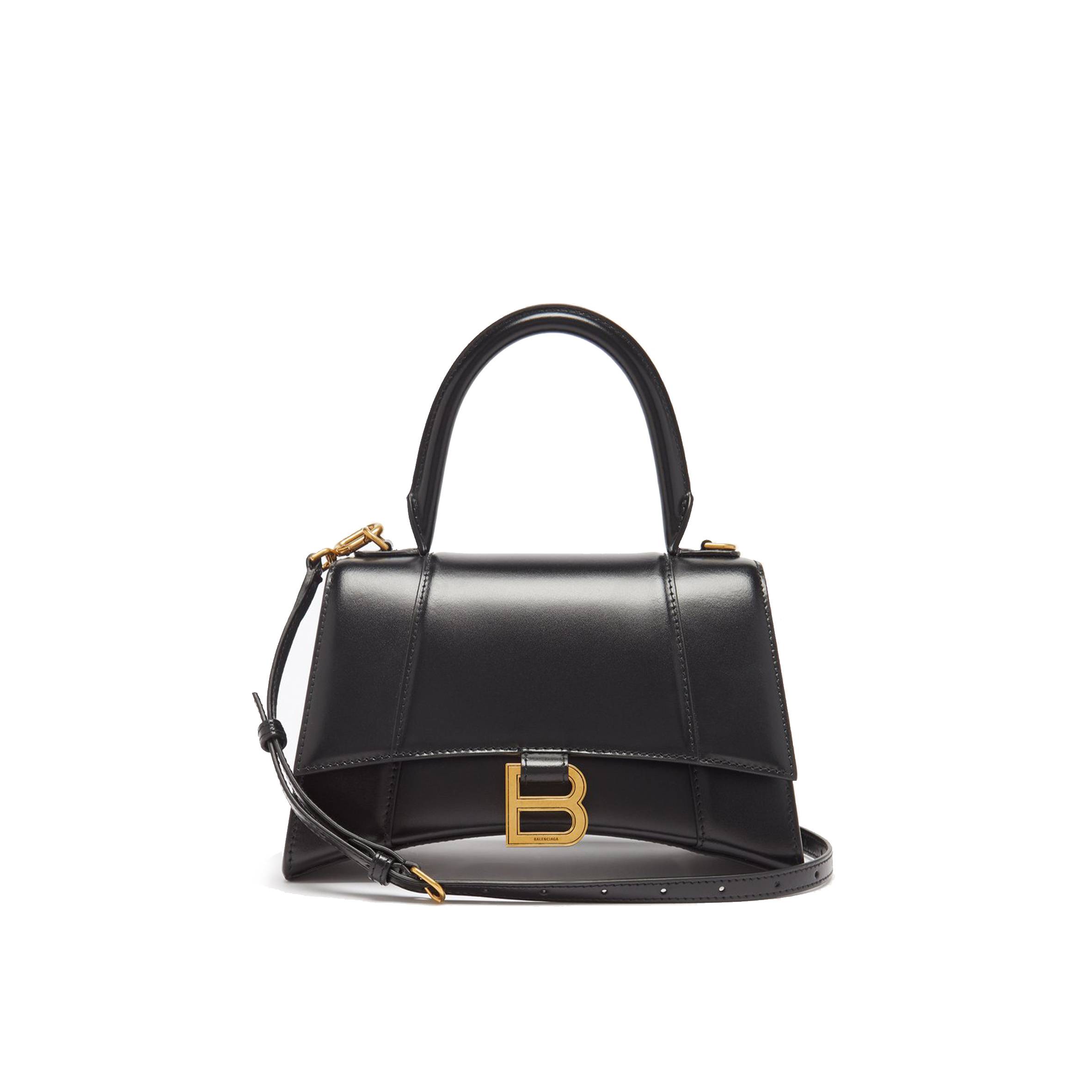 BALENCIAGA BLACK HOURGLASS SMALL LEATHER BAG  MATCHESFASHION US (22.6*14.9*10.1cm)