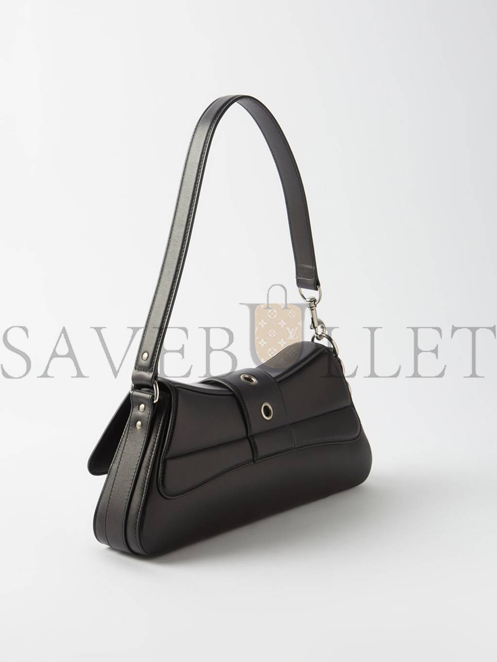 BALENCIAGA BLACK LINDSAY M BUCKLED LEATHER SHOULDER BAG MATCHESFASHION US (34.7*15.2*6cm)