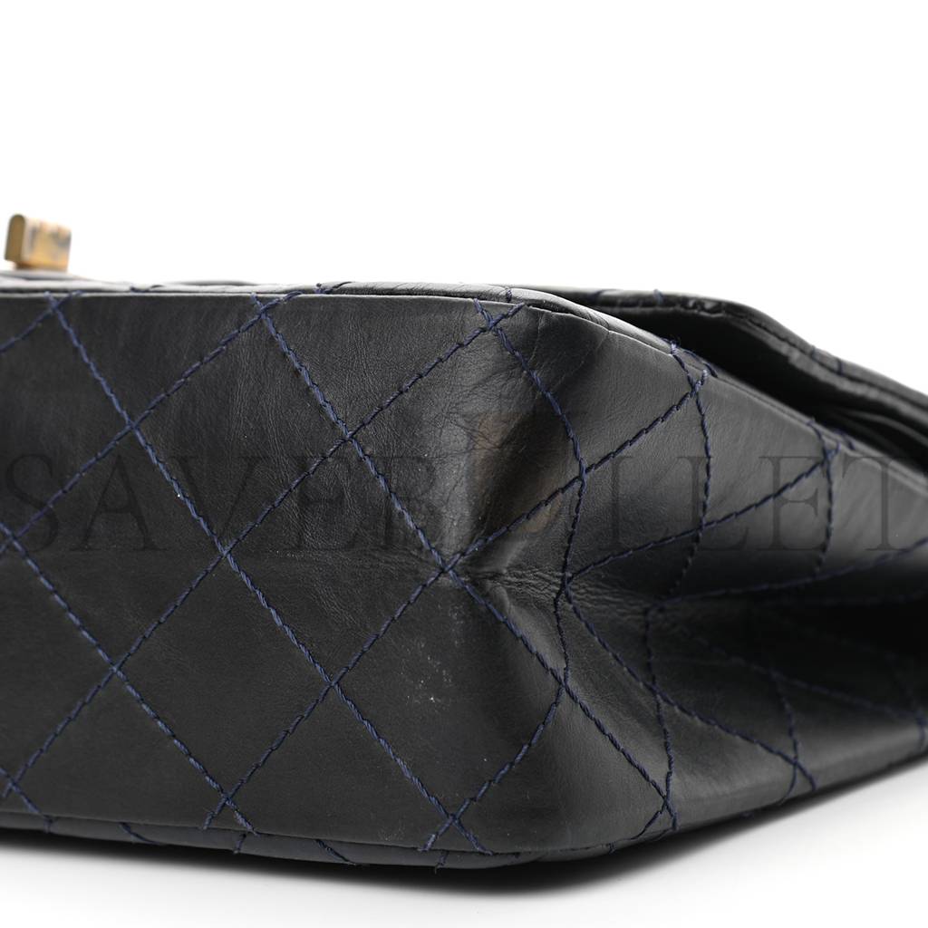 CHANEL CALFSKIN QUILTED 2.55 REISSUE 226 FLAP NAVY BLUE (27*17*9cm)