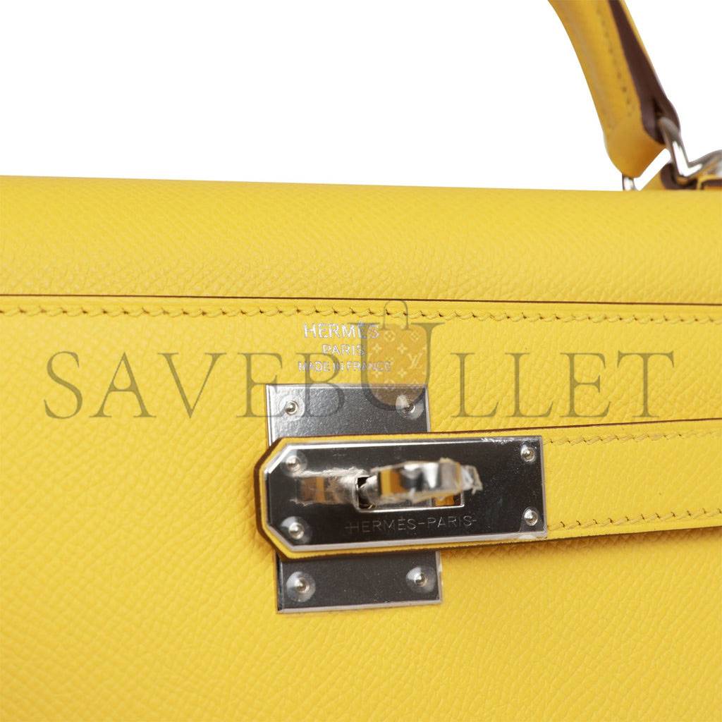 HERMES KELLY SELLIER 28 JAUNE DE NAPLES EPSOM PALLADIUM HARDWARE (28*22*10cm)