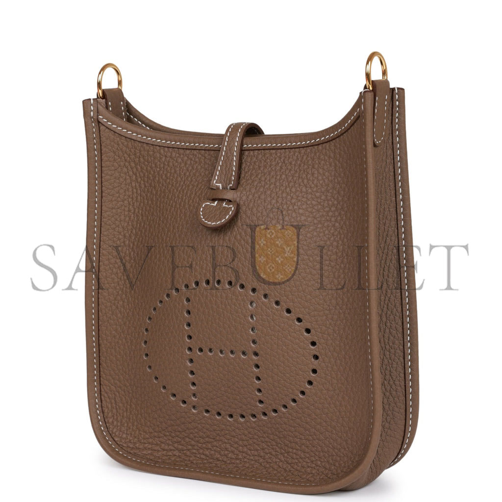 HERMES EVELYNE TPM ETOUPE CLEMENCE GOLD HARDWARE (17cm)