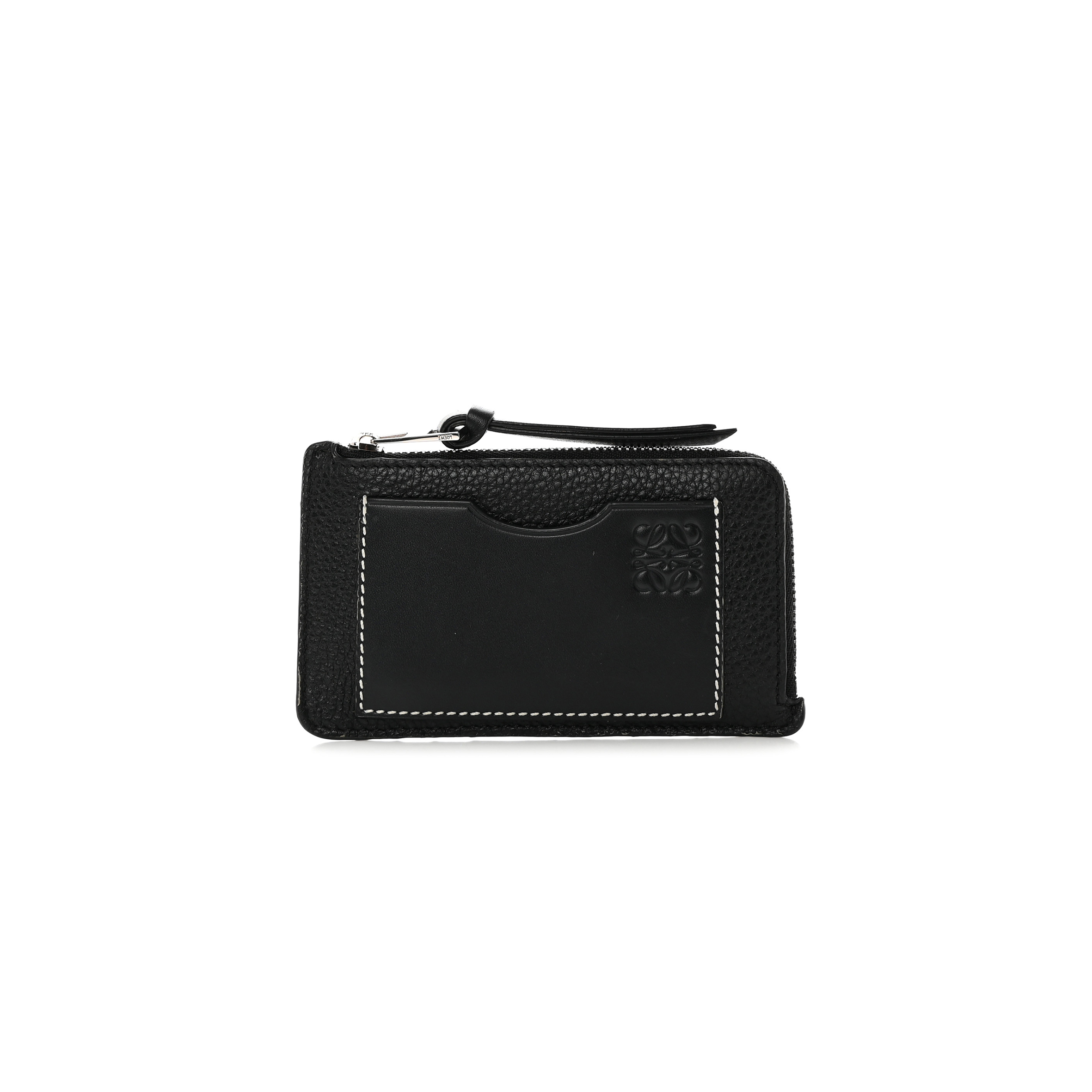 LOEWE SOFT GRAINED CALFSKIN COIN CARD HOLDER BLACK (12*7cm)