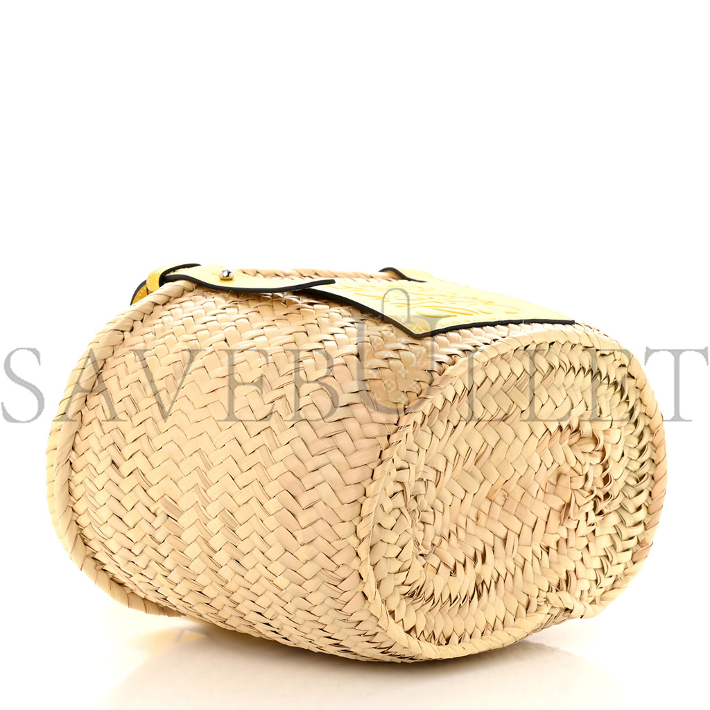 LOEWE RAFFIA SMALL BASKET TOTE BAG NATURAL YELLOW (21*18*13cm)