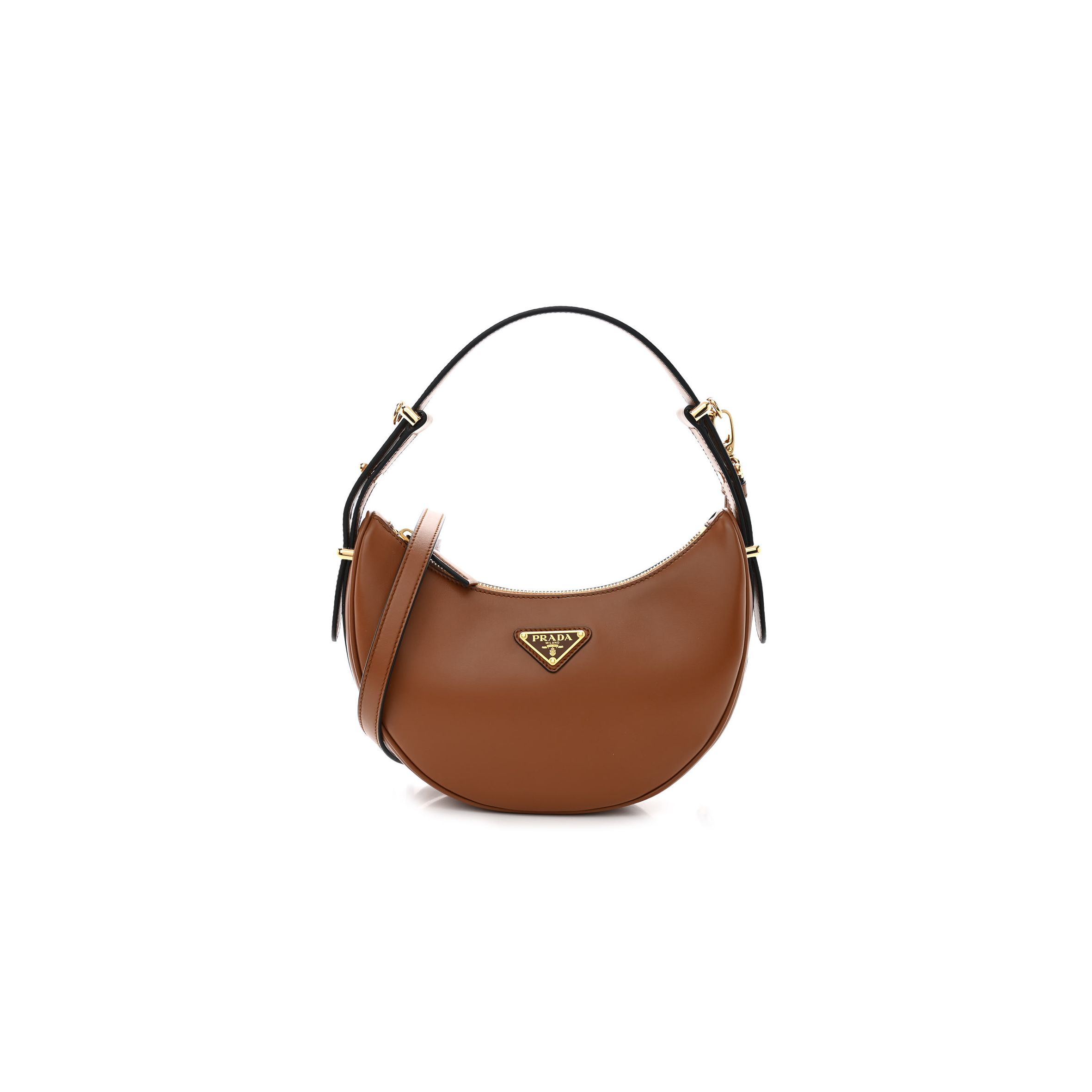 PRADA NAPPA ARQUE SHOULDER BAG BROWN (23*18*6cm)