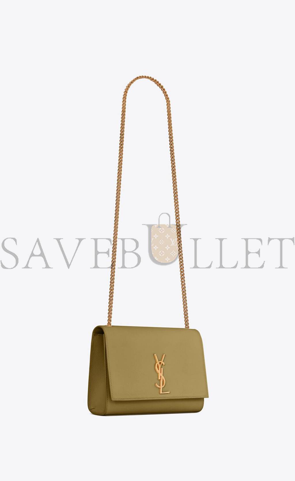 YSL KATE MEDIUM CHAIN BAG IN GRAIN DE POUDRE EMBOSSED LEATHER 364021BOW0W3321 (24*14.5*5.5cm)