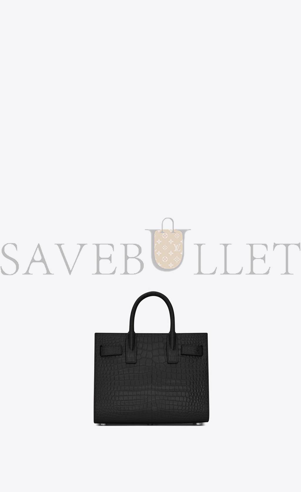 YSL SAC DE JOUR NANO IN EMBOSSED CROCODILE SHINY LEATHER 392035DND1N1000 (22*18*10.5cm)