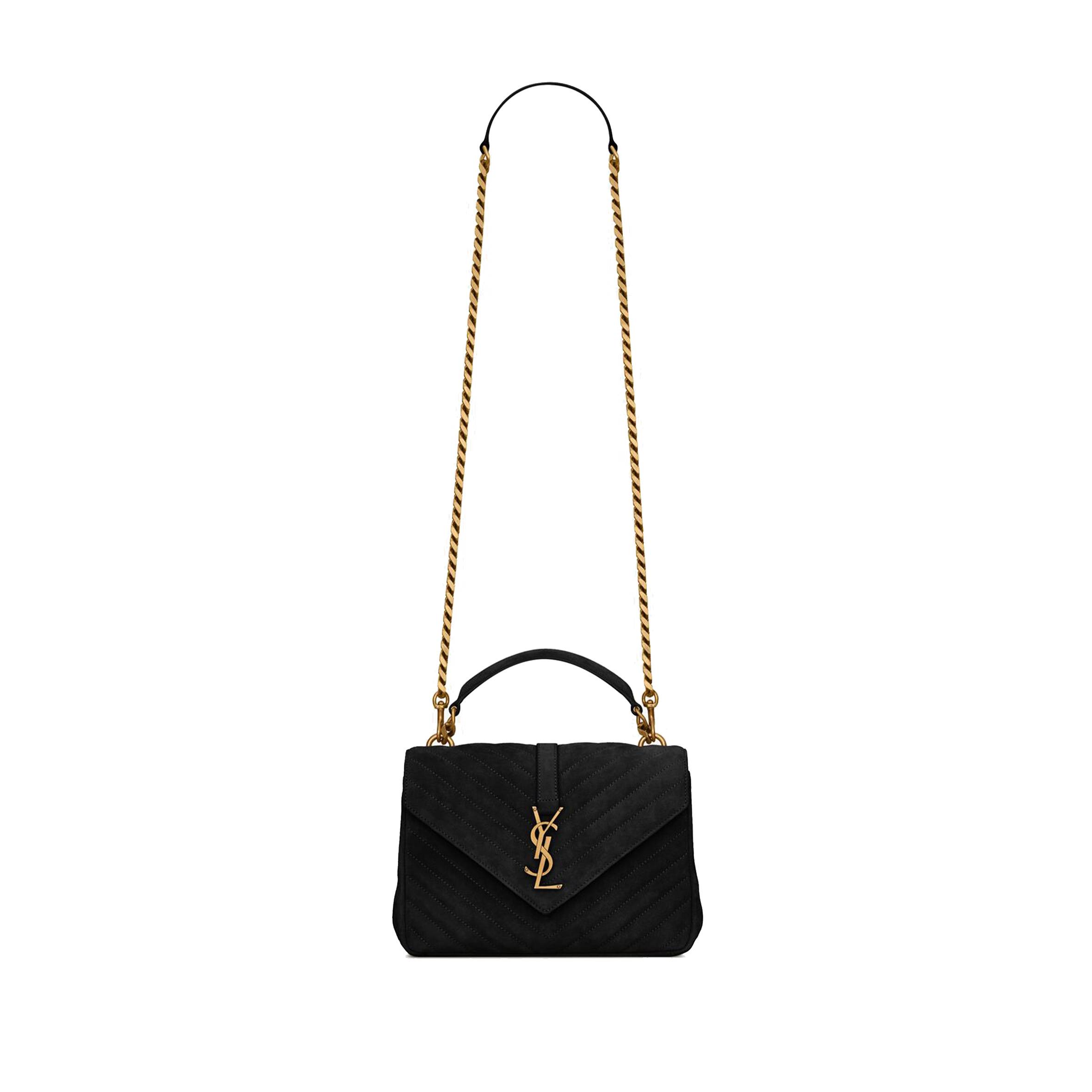 YSL COLLEGE MEDIUM CHAIN BAG IN QUILTED SUEDE 6002791U8071000 (24*17*6.5cm)