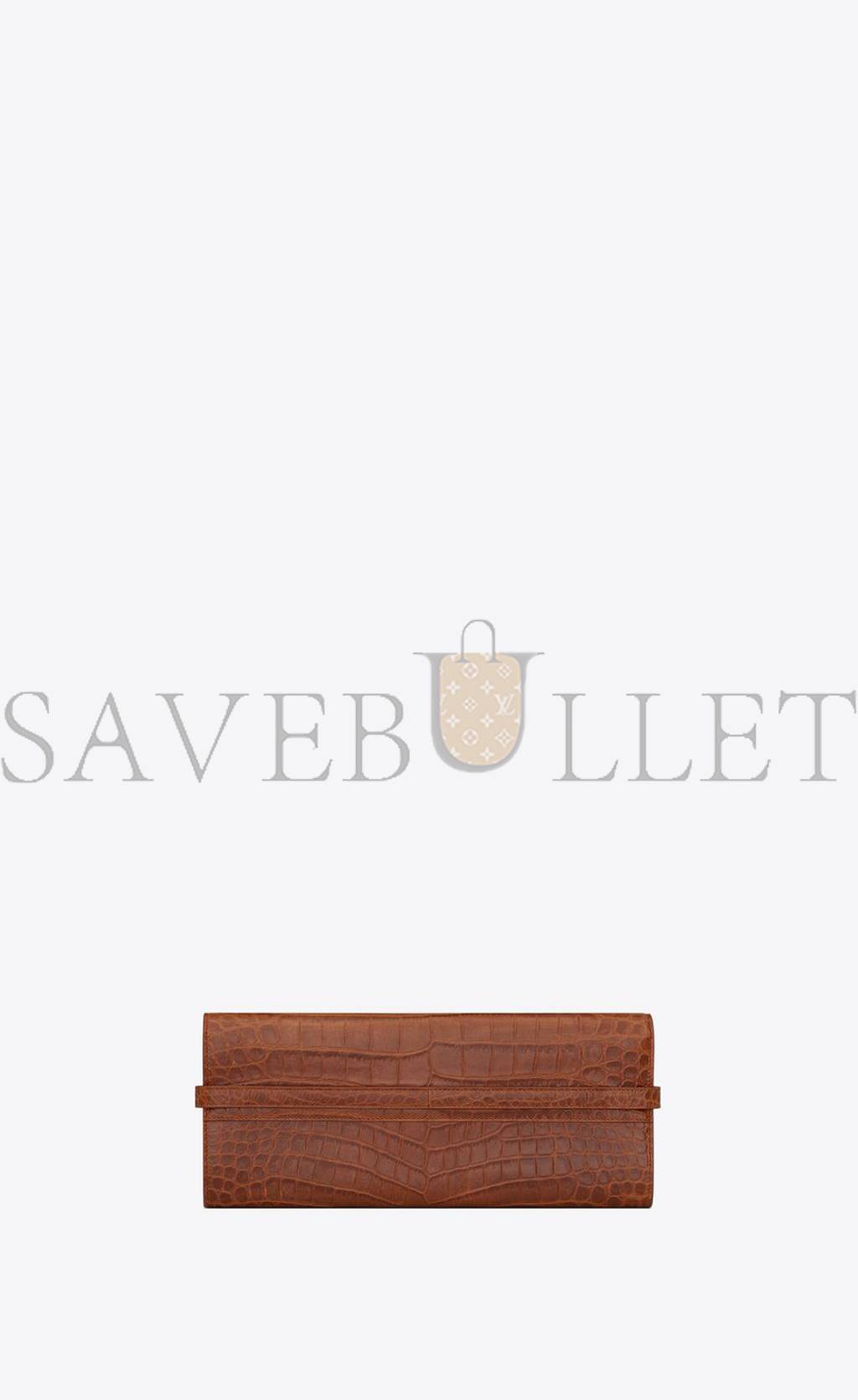 YSL MANHATTAN CLUTCH IN CROCODILE-EMBOSSED LEATHER 695949AAAOH2591 (31*14*3cm)