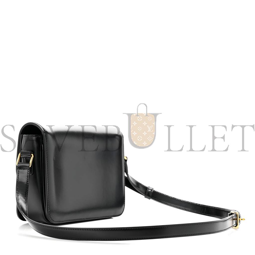 CELINE SHINY CALFSKIN TEEN TRIOMPHE BLACK (19*14*6cm)