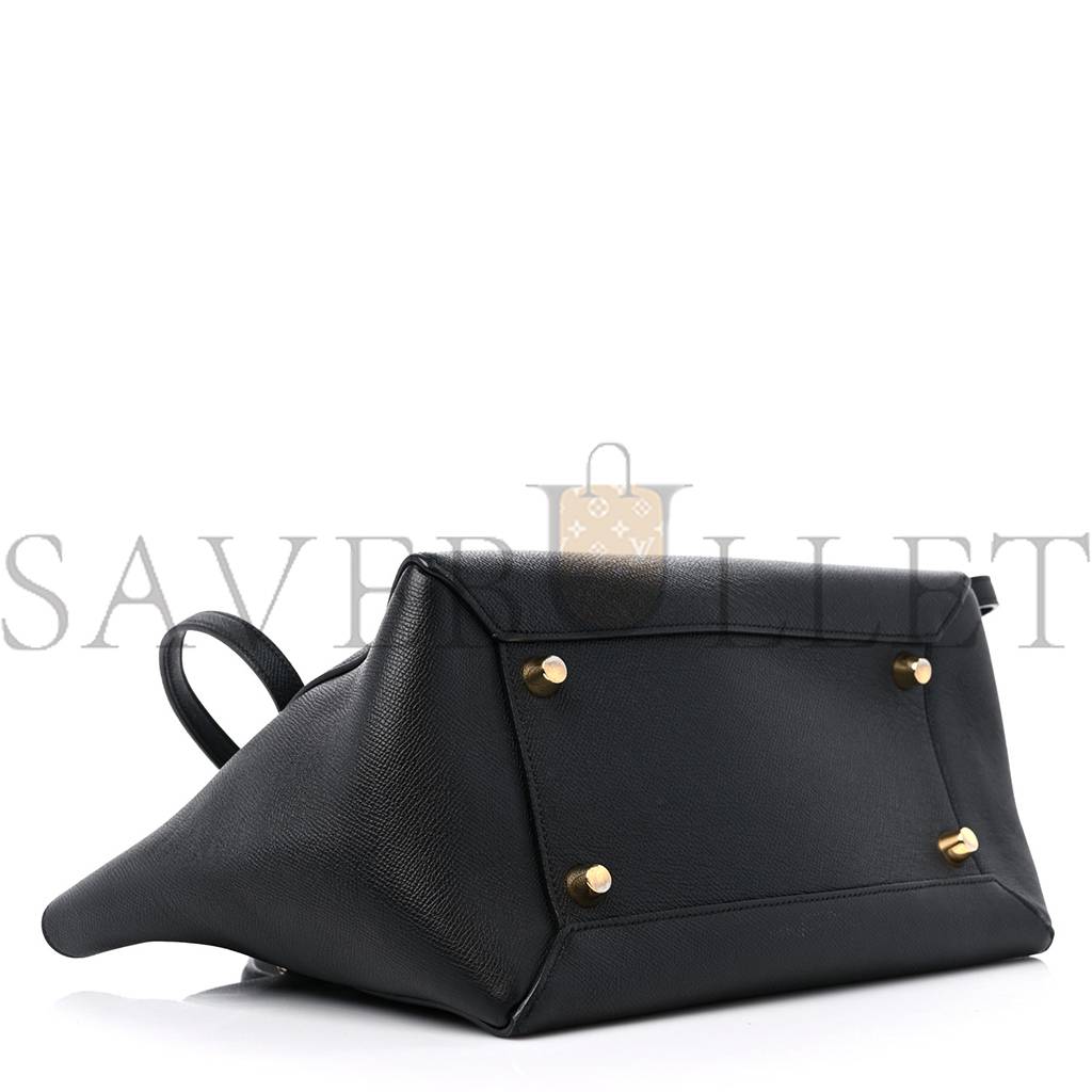 CELINE GRAINED CALFSKIN MICRO BELT BAG BLACK (28*24*15cm)