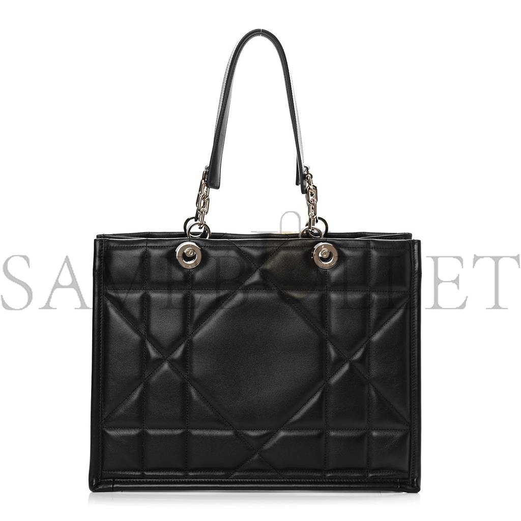 DIOR CALFSKIN ARCHICANNAGE MEDIUM ESSENTIAL TOTE BLACK (36*27*17.1cm)