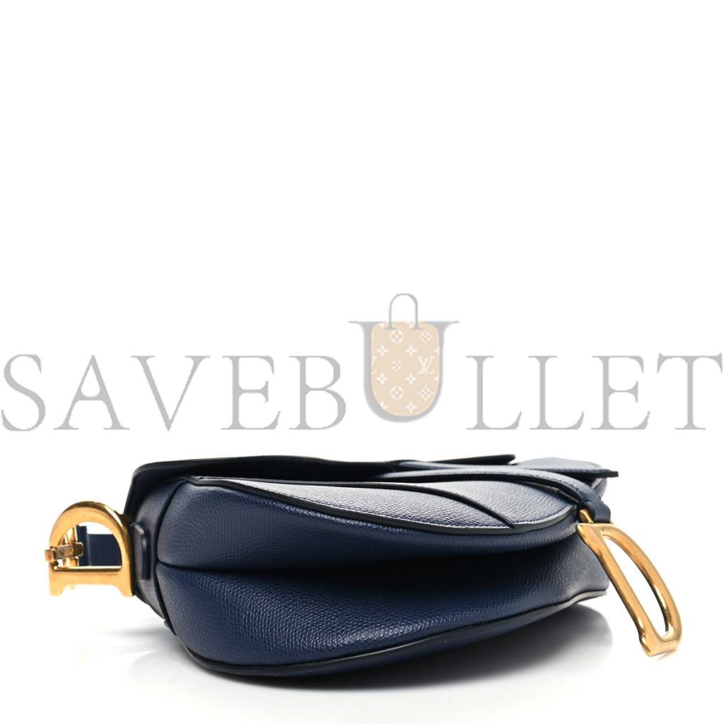 DIOR GRAINED CALFSKIN SADDLE BAG NAVY (23*20*6.4cm)